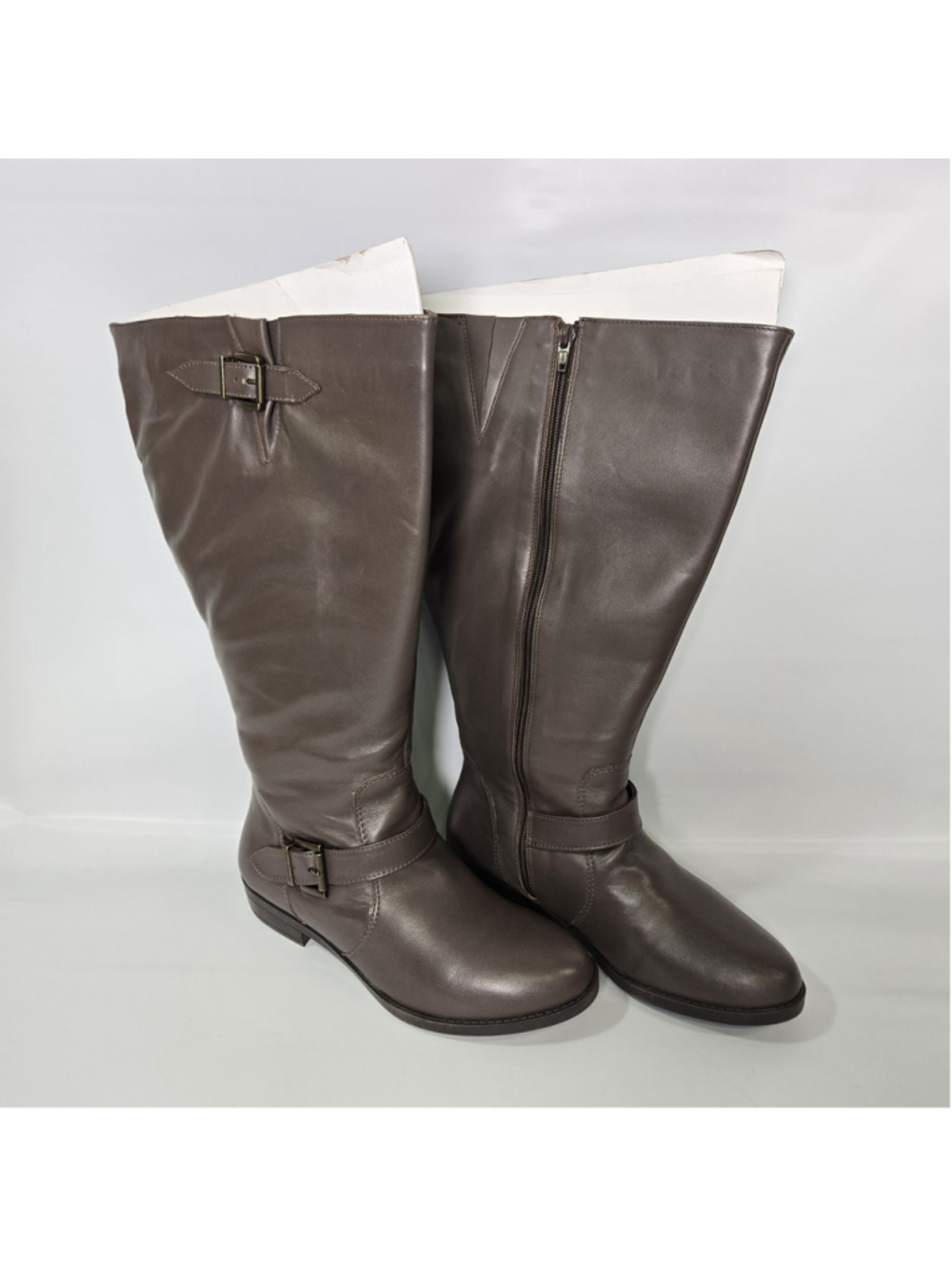 David Tate Boost Womens 8.5 Wide Brown Leather Extra Wide Calf Riding Boots NEW